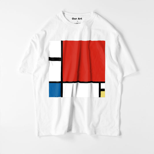 Composition II in Red, Blue, and Yellow (White t-shirt)